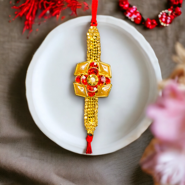 Golden Kundan Stone Rakhi