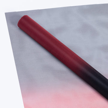 Twin Tone Tulle Fabric Black Maroon Net Roll