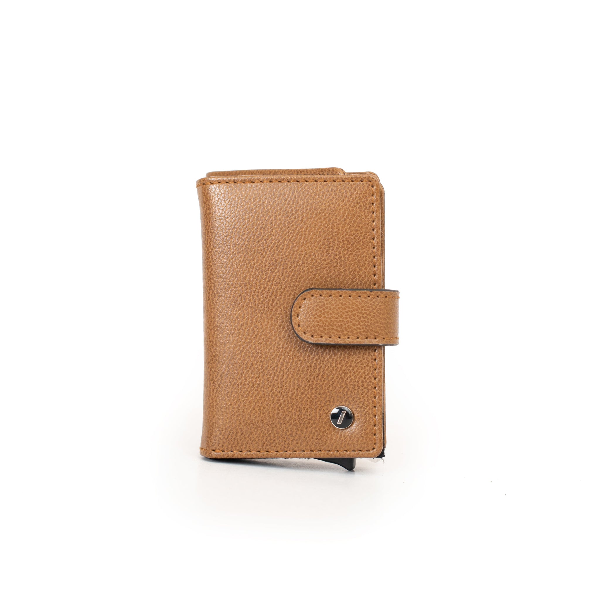 Tan Leather Smart Pop Up Wallet with RFID Protection