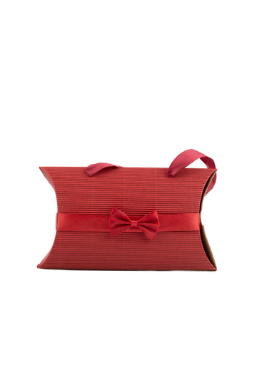 Stylish Foldable Gift Pillow Box with Ribbon Bow