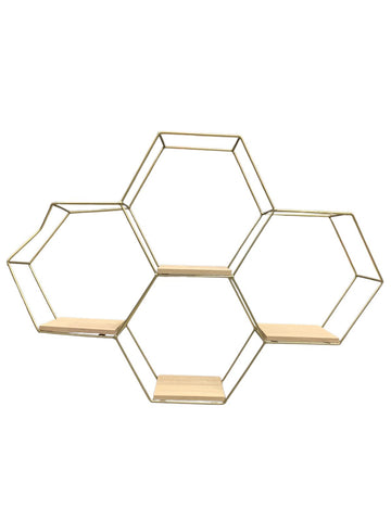 Honeycomb Wall Shelf Metal Stand