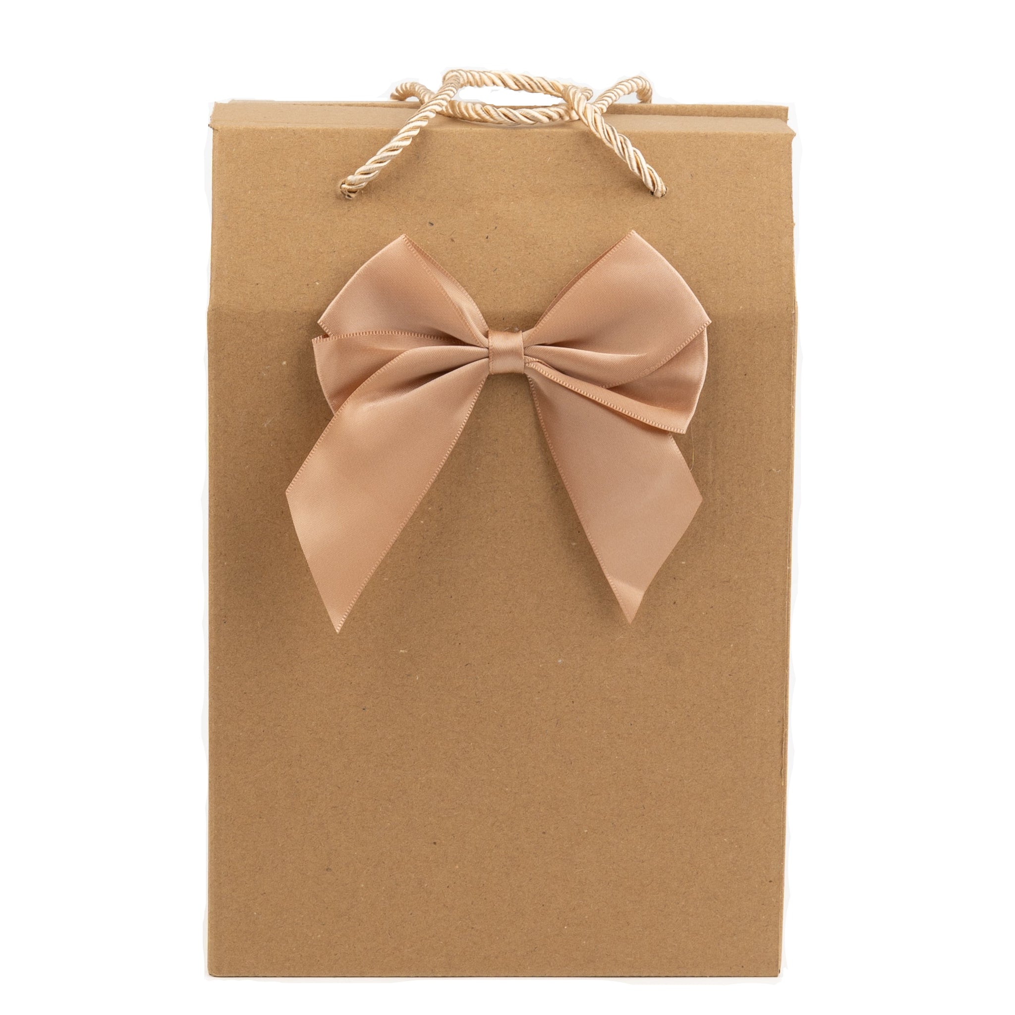 Charming Kraft Foldable Paper Box with Rope Handles and Satin Bow