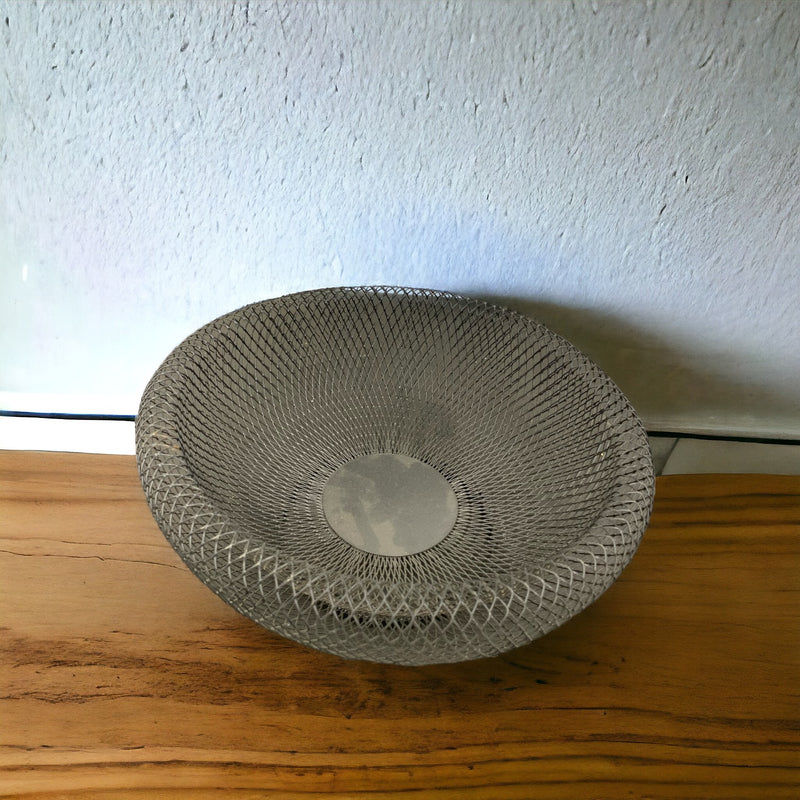 Round Metallic Net Design Fruit Basket(Small)