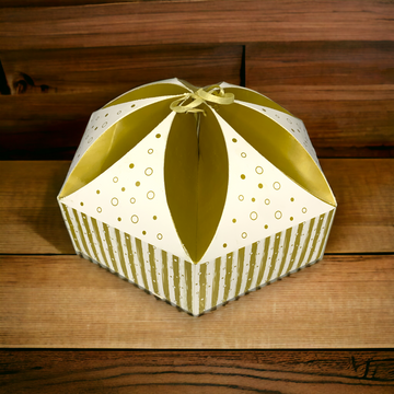 Cherish Paper Box Crown Design (30x30x16cm) Golden/Silver Useful for Gifting, Corporate, Festive- Pack Of 5