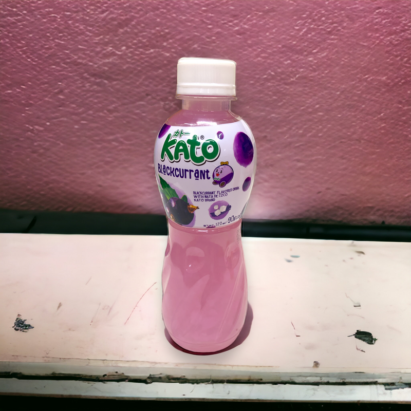 Kato Black Currant Juice With Nata De Coco 320ml - Pet Bottle