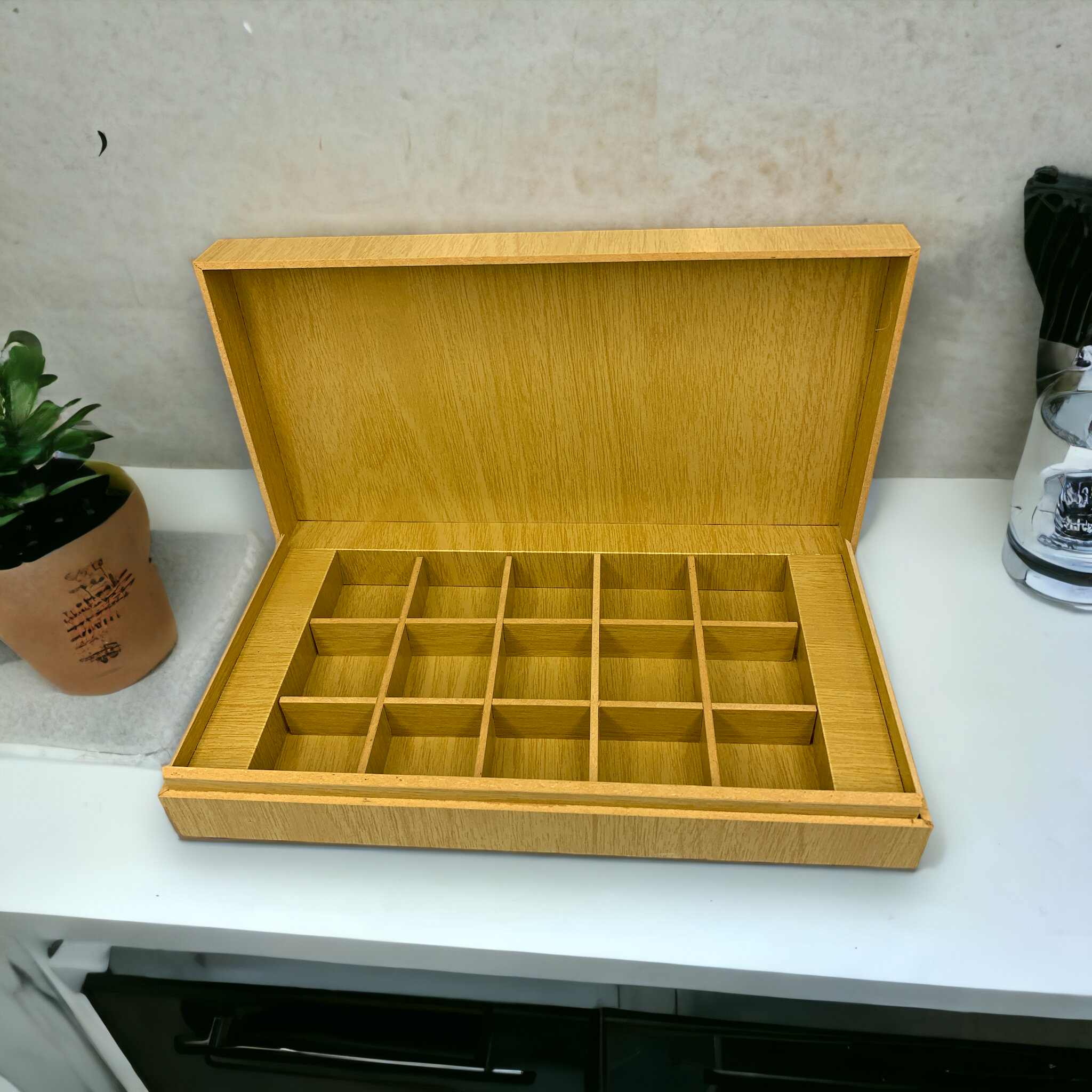 MDF Wooden Box with 15 Partitions