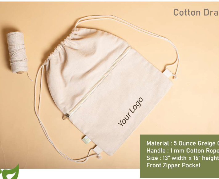 Oblique Pine Cotton Drawstring Bag: 1N