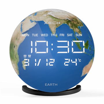 XECH Solaris X Earth LED Clock With Speaker