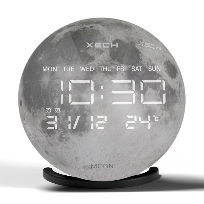 Xech Solaris X Moon Desktop Clock Speaker