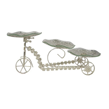 Three Tier Victorian Tricycle Glass Tray Stand