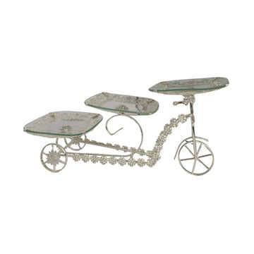 Three Tier Floral Wheel Tricycle Dessert Stand