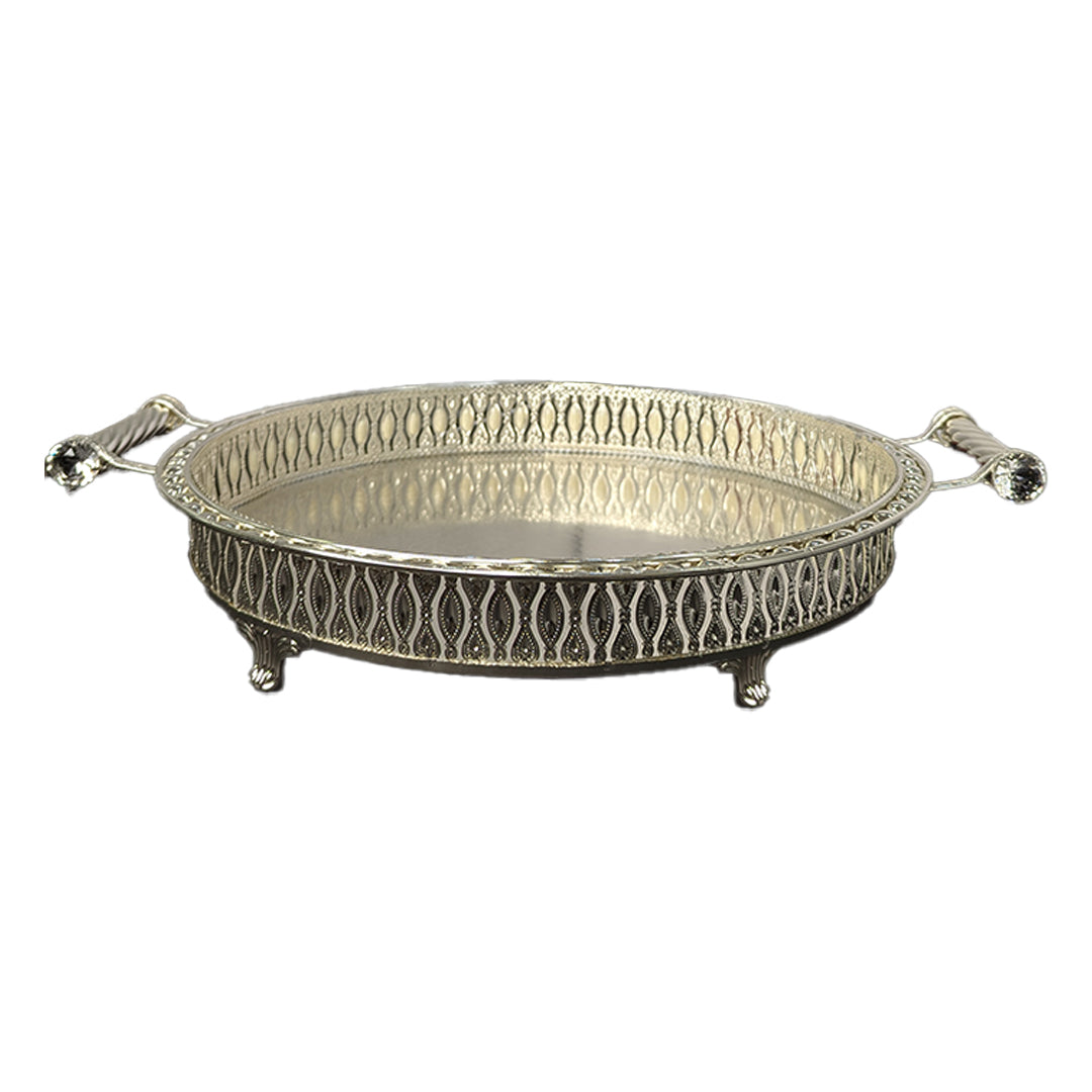 Handcrafted Royal Pedestal Round Tray
