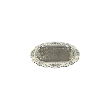 Royal Floral Silver Plated Oval Tray