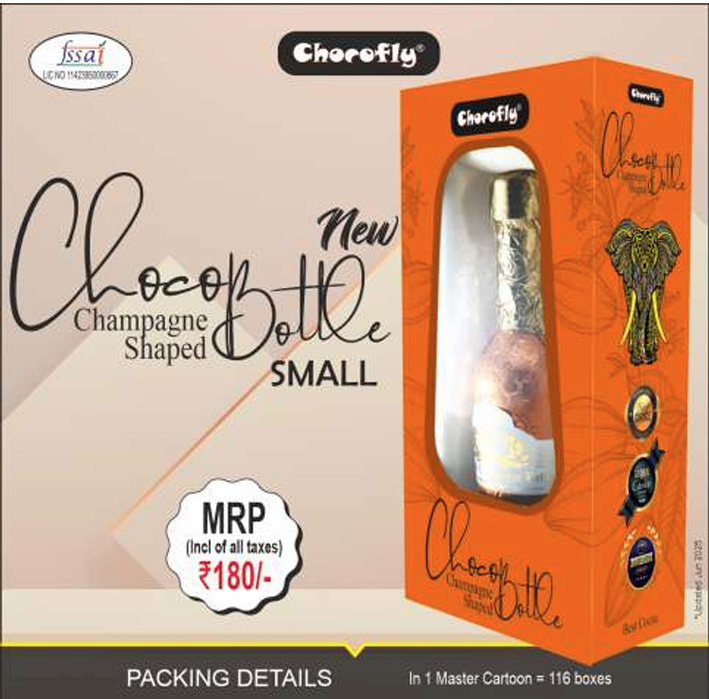 Chocofly Chocolate Champagne Bottle Small