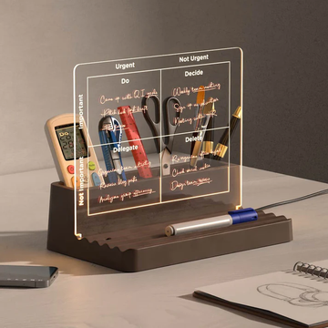 LED Acrylic Memo Board with Desk Organizer
