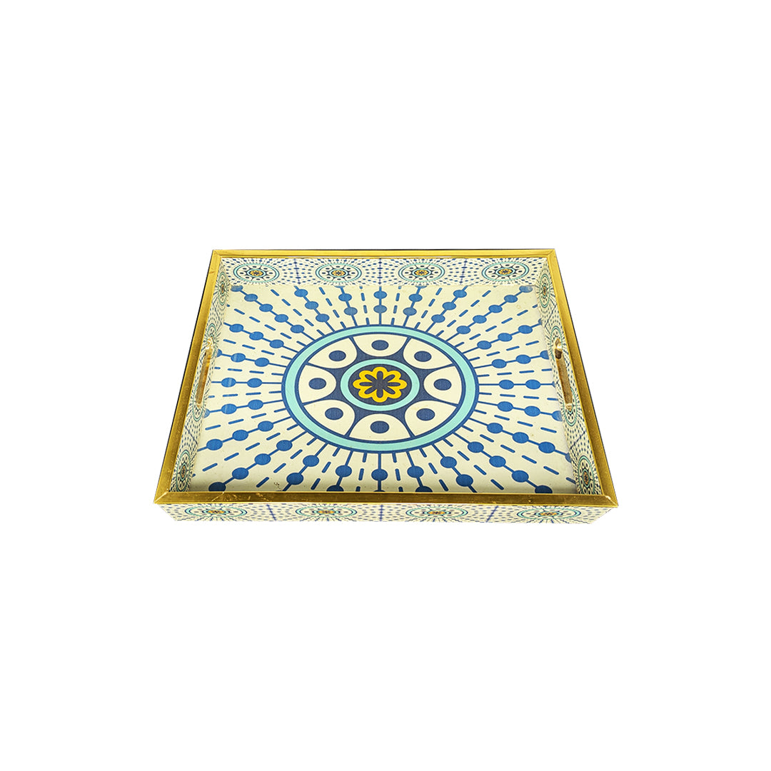 Blue Radiance Mandala Tray