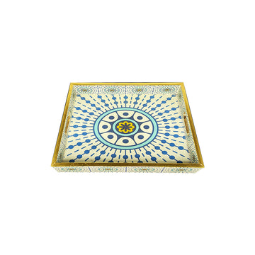 Blue Radiance Mandala Tray
