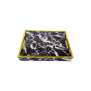 Thundering Black Marble Serving Tray