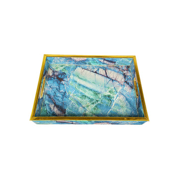 Ocean Inspired Blue Marble Tray