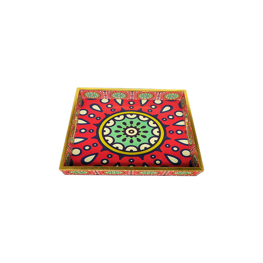 Flamboyant Wooden Serving Tray