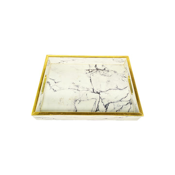 Classic White Marble Rectangular Tray
