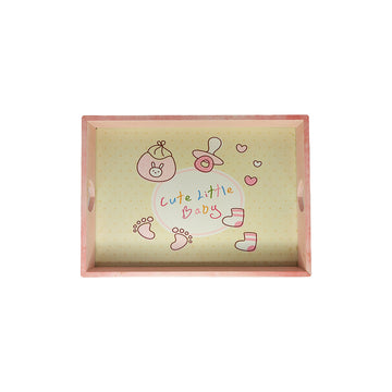 Nursery-Inspired Pink Wooden Serving Tray