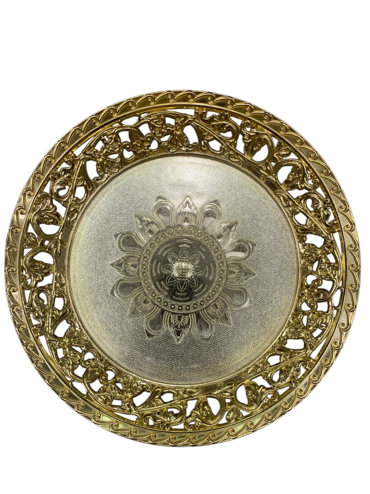 Golden Lotus Design Serving Tray