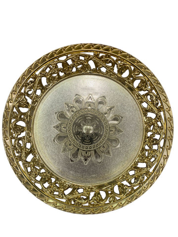 Golden Lotus Design Serving Tray