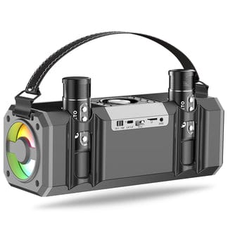 Toreto Portable Bluetooth Speaker with Dual Flashlights & RGB Lights