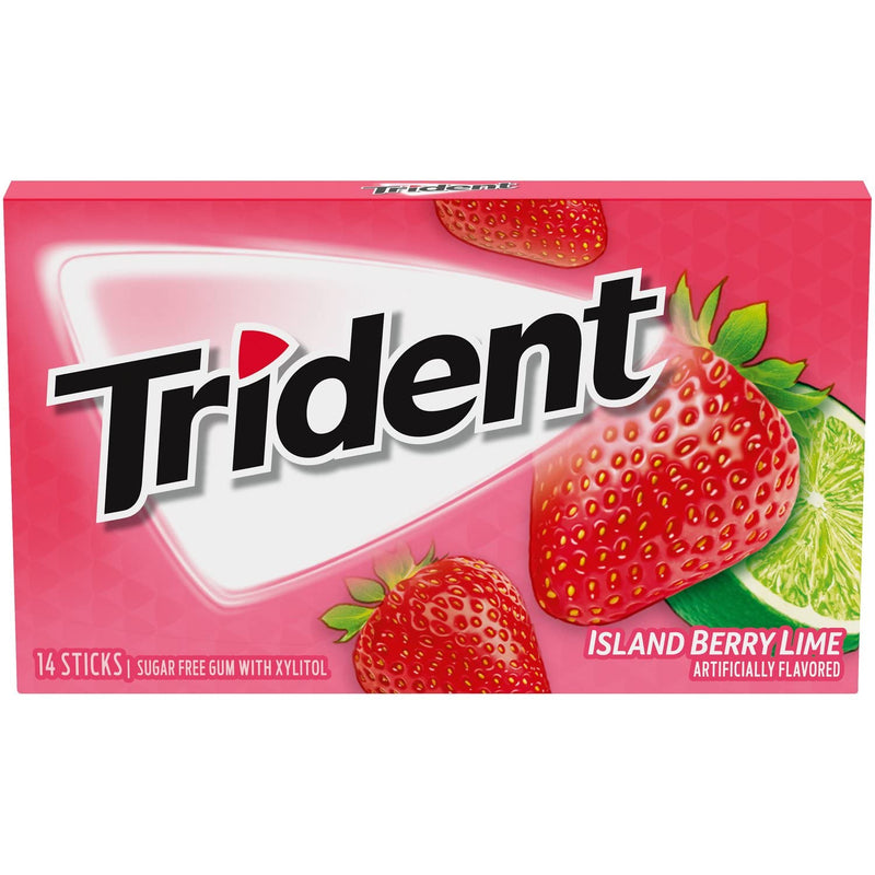 Trident Island Berry Lime Sugar Free Gum 14 Sticks