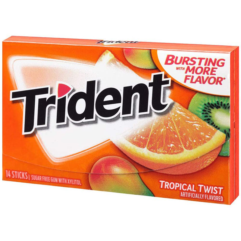 Trident Tropical Twist Sugar Free Gum 14 Sticks