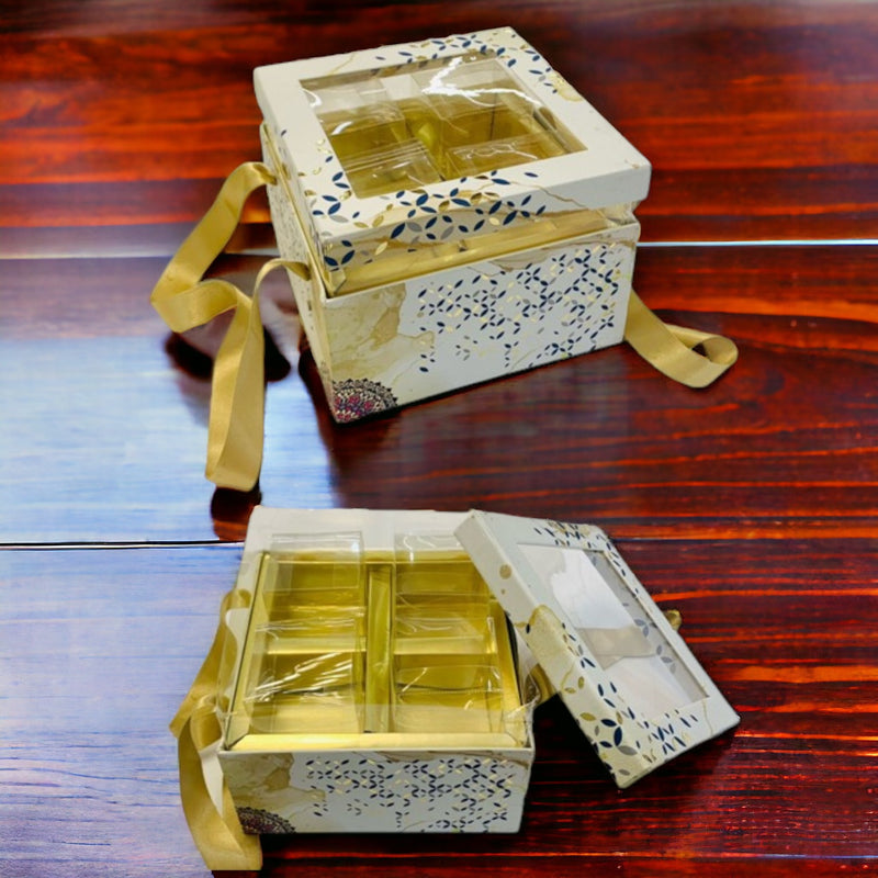 Square Printed Dolu Dryfruits Box with Handle