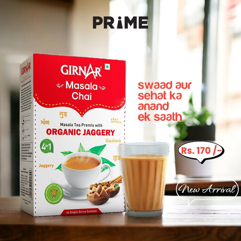 Girnar Instant Tea Premix Masala Chai With Organic Jaggery 10 Sachets