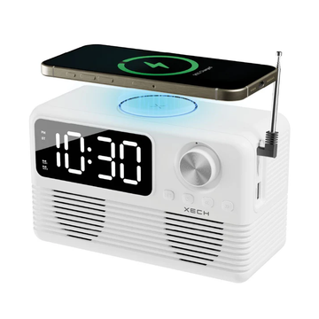 XECH Eon Retro Wireless Charging Clock Speaker