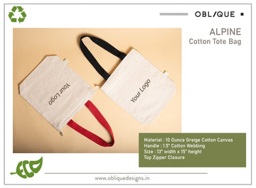 Oblique Alpine Cotton Tote Bag: 1N