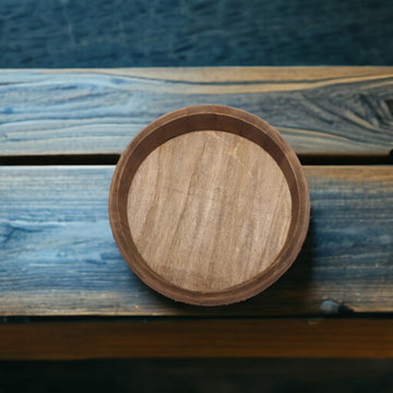 Round Wooden Brown Basket