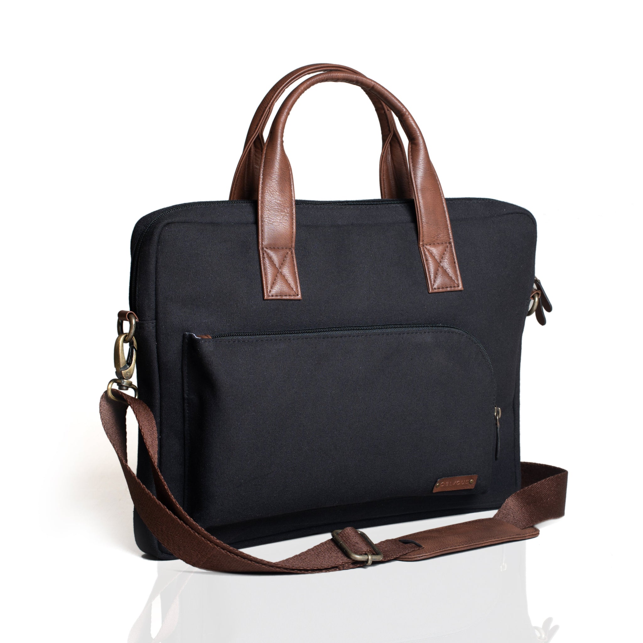 Classic Canvas Laptop Bag with Leather Handles