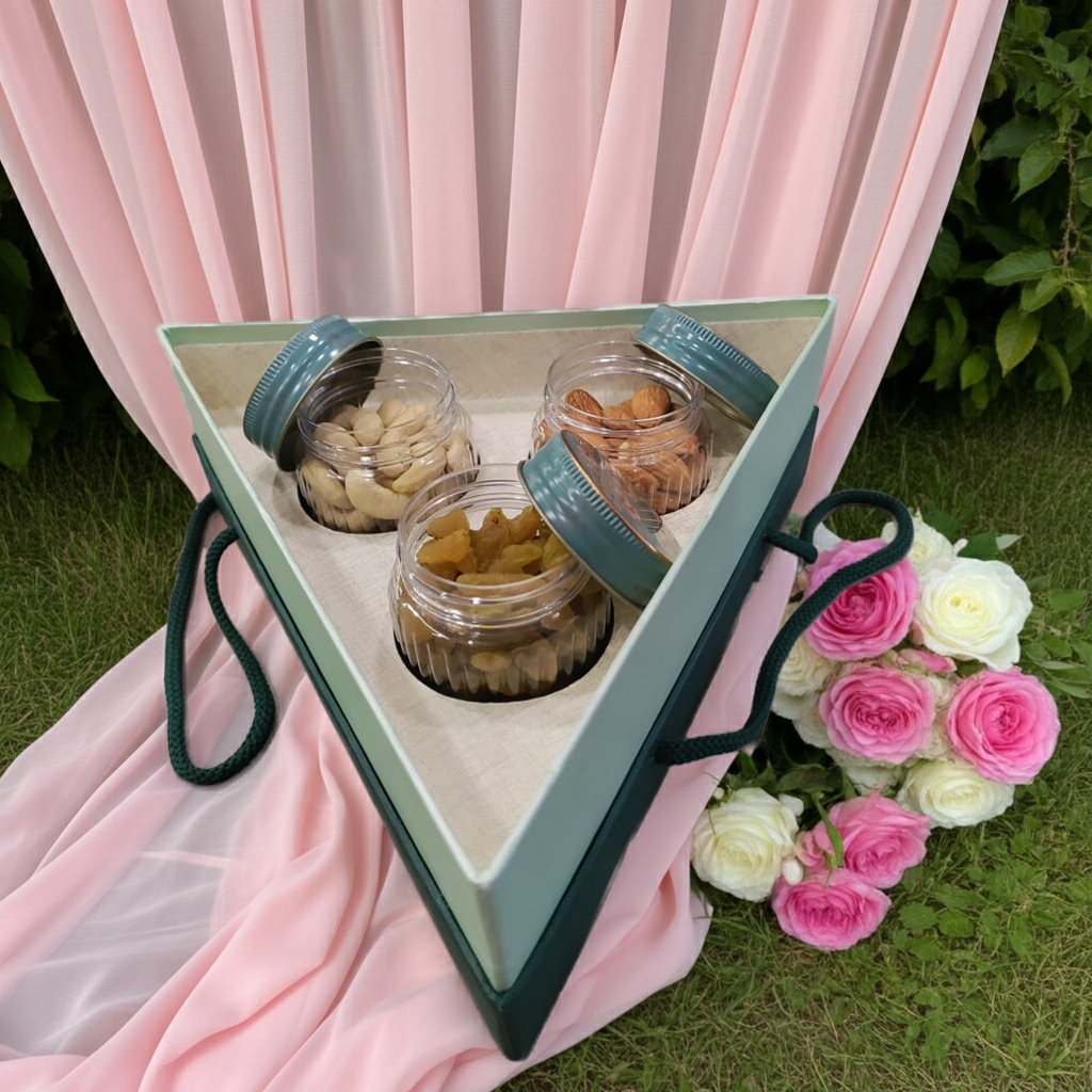 Triangle Premium Wedding Return Gift Hamper – Dry Fruits Edition