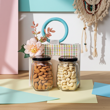Premium Wedding Return Gift – Dual Jar Dry Fruit Hamper