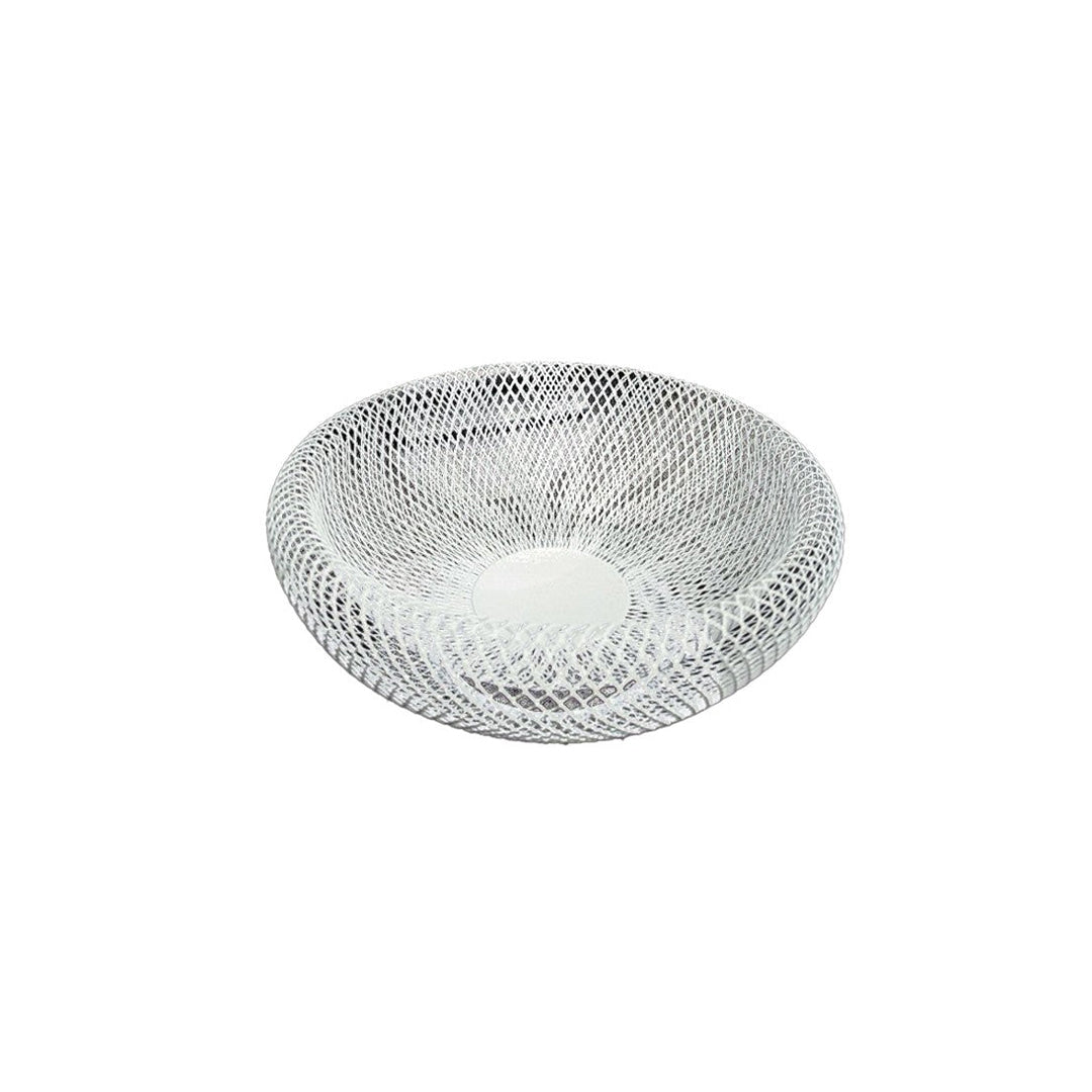 Modern White Metal Mesh Decorative Basket