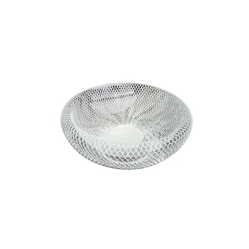 Modern White Metal Mesh Decorative Basket