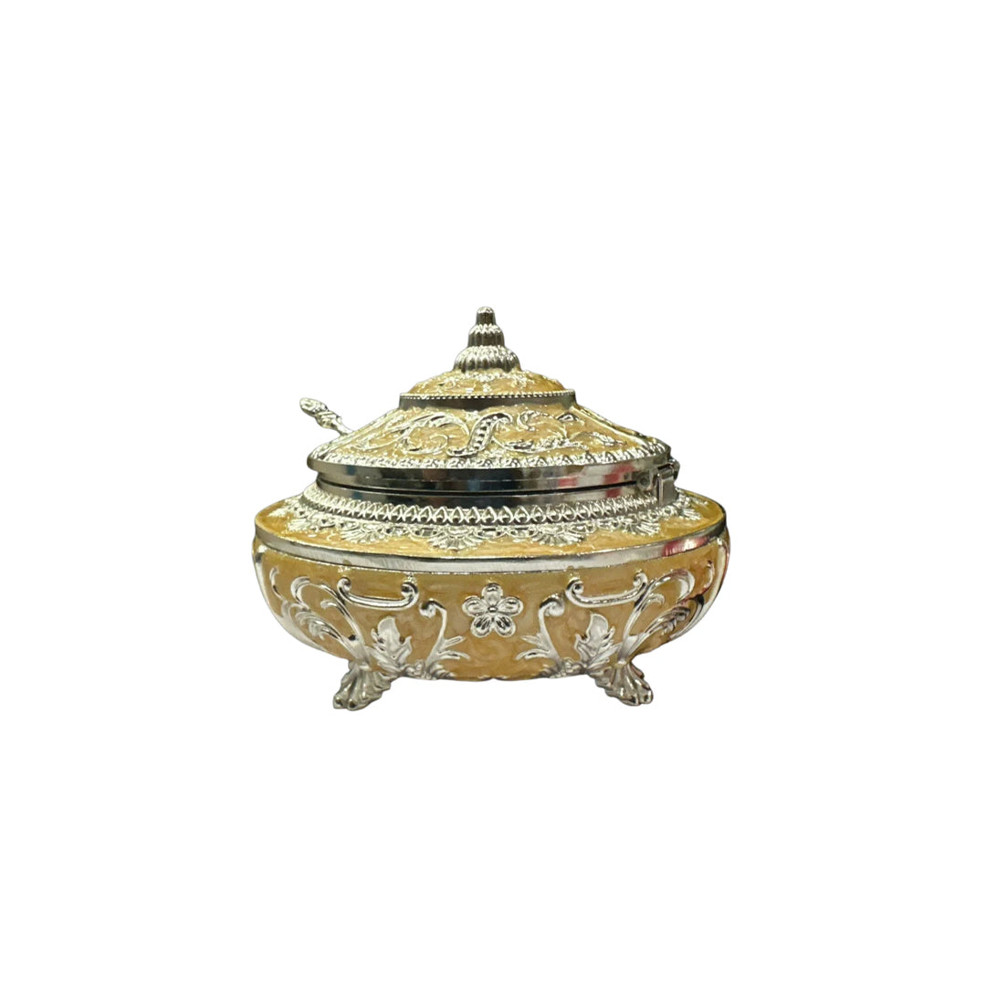 Regal Silver Lidded Box with Detailed Filigree