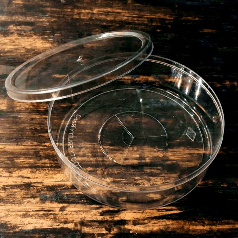 Round Transparent Super Crystal Box (20.5cmx20.5cmx5.4cm): 1 Nos