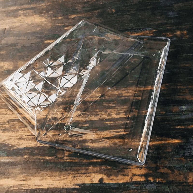 Rectangle Transparent Crystal Box(19cmx19cmx3.5 cm): 1 Nos