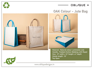 Oblique Oak Colour Jute Bag: 1N