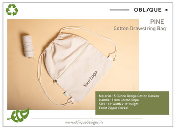 Oblique Pine Cotton Drawstring Bag: 1N