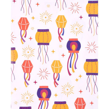 Joyful Lantern Burst Gift Wrap Paper