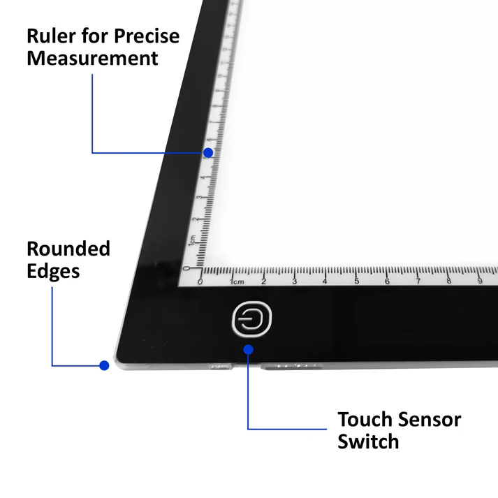 UltraSlim LED Light Tracing Pad with Touch Sensor & Ruler