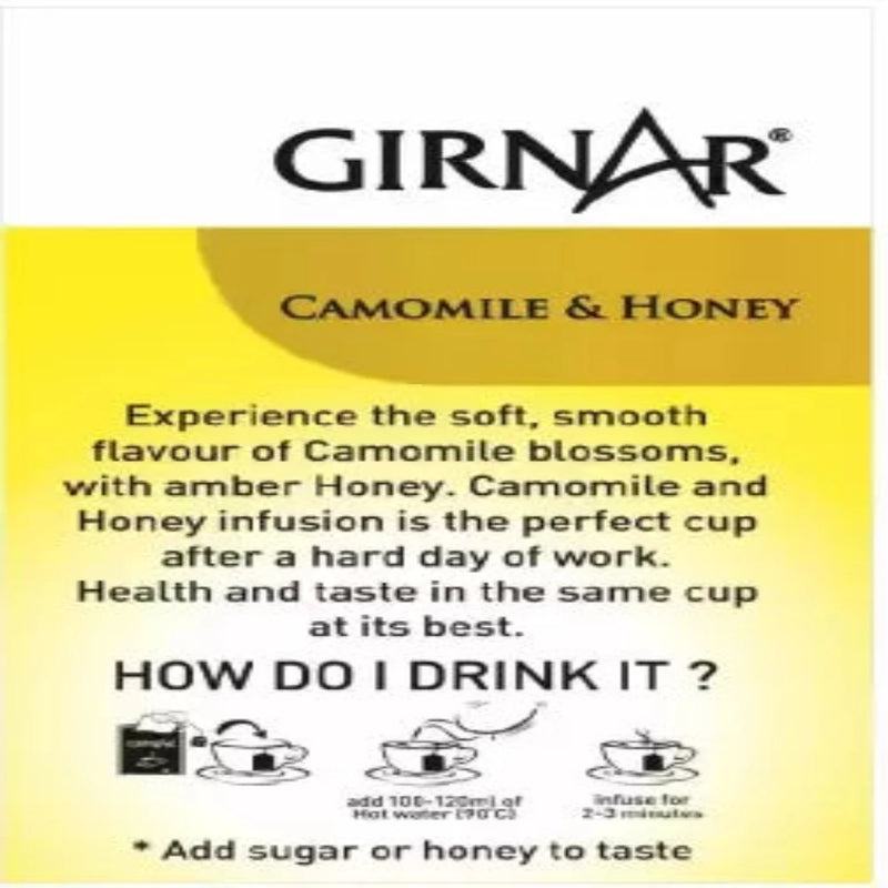 Girnar Green Tea Camomile & Honey Herbal Infusion 10 Tea Bags - Box