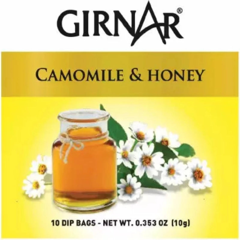 Girnar Green Tea Camomile & Honey Herbal Infusion 10 Tea Bags - Box
